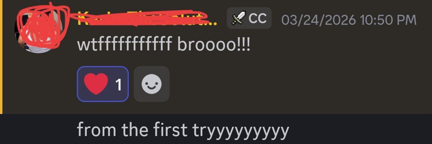 Discord screenshot of the client message